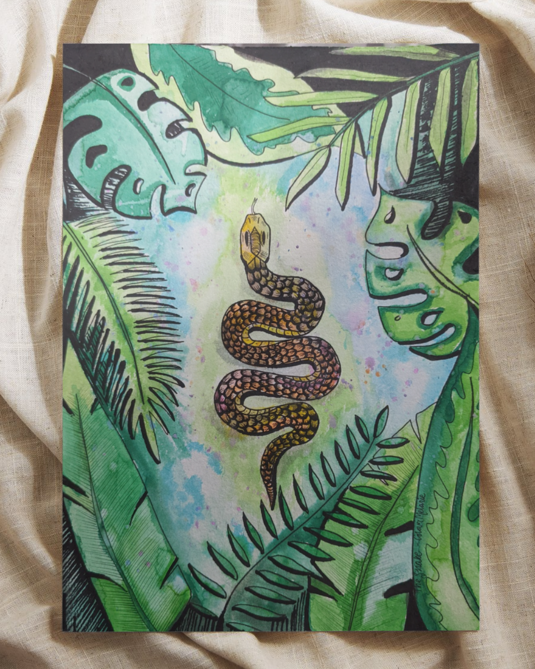 Portrait - Snake Tropical Water Colour